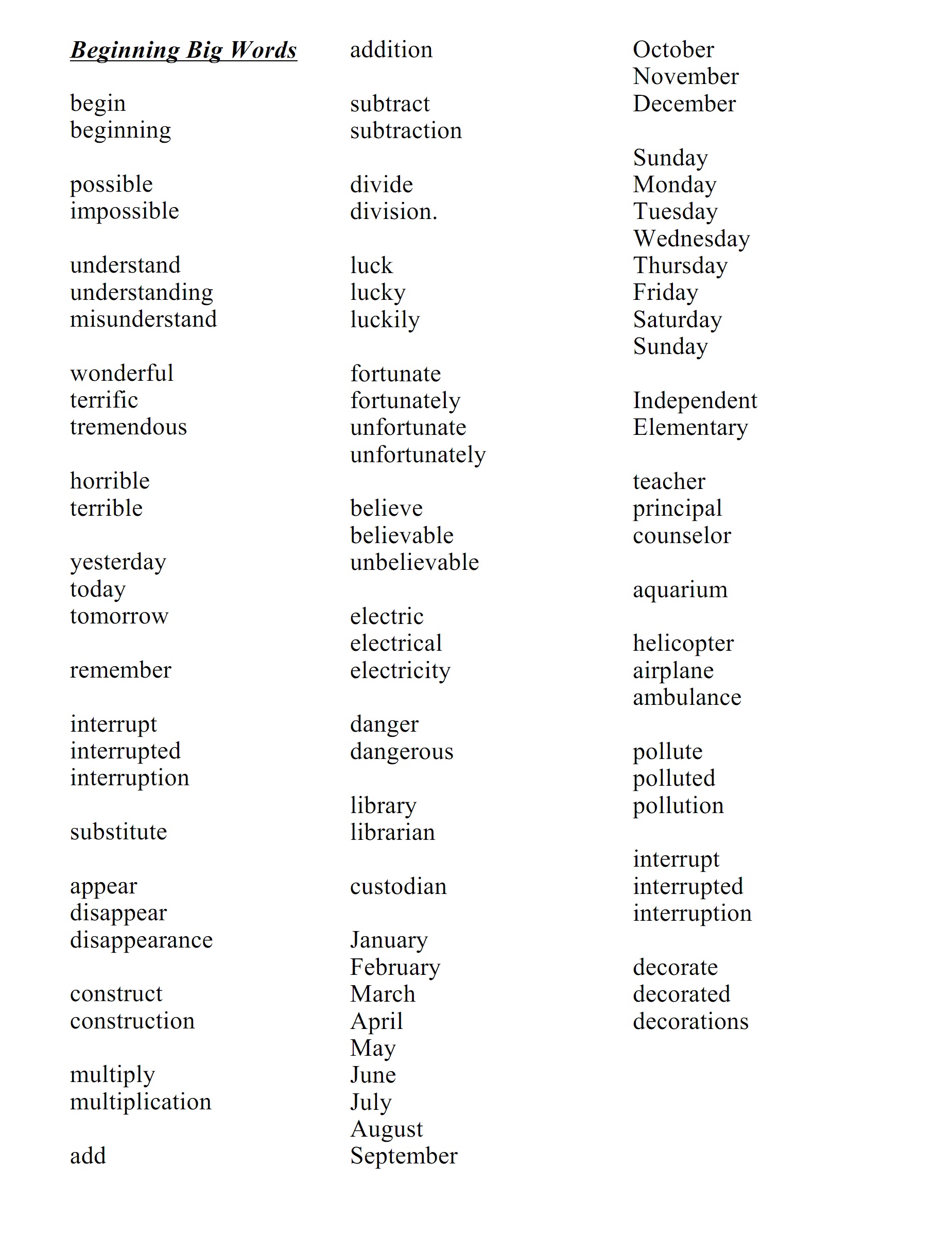 big words to include in essays